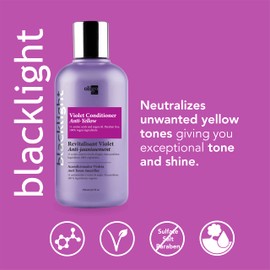 Oligo Professionnel - Blacklight Violet Conditioner - Purple Conditioner for blondes - Vegan - Eliminate Yellow Tones - Refresh Faded Highlights - Argan oil - Hydrating Formula - 8.5oz