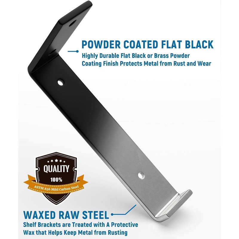 LEOPO 8 inch Shelf Brackets 8-Pack ,1/5 inch Thick Heavy