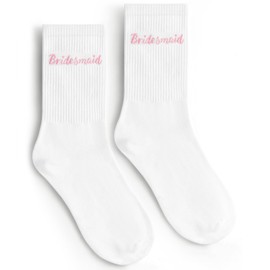 Etercycle Bridesmaid Socks For Women, Team Bride Sock Bridal Shower Gifts, Pink Soft Cotton Wedding Socks For Bridesmaid Gifts Bachelorette Party Favor Engagement Anniversary Honeymoon Essentials