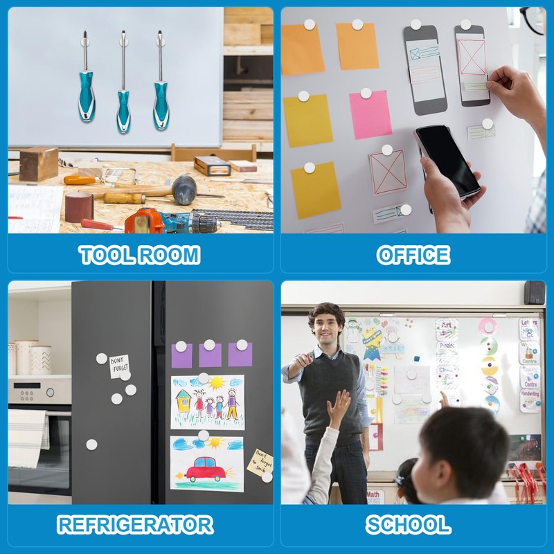 Small Magnets, 60 Pack Refrigerator Magnets 10x2mm Rare Earth Magnets