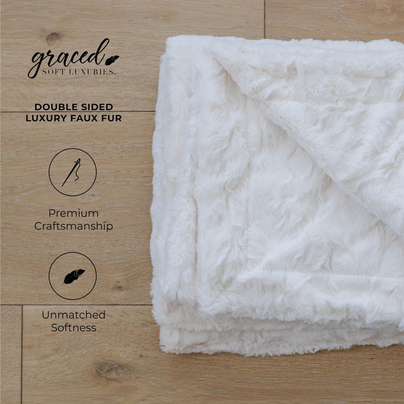 GRACED SOFT LUXURIES Throw Blanket Softest Warm Elegant Cozy Faux