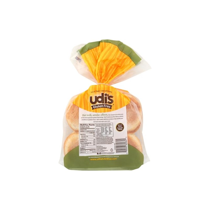 Udis, Buns Hamburgr Whole Green 4 Count, 10.8 Ounce