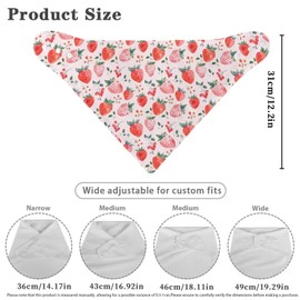 Noprintge 1 Pack Pink Strawberry Adult Absorbent Drool Bandana Bibs, Adjustable Washable Leakproof Soft Drooling Snap Bibs Clothing Protector Unisex Adult Bibs for Elderly Women Men