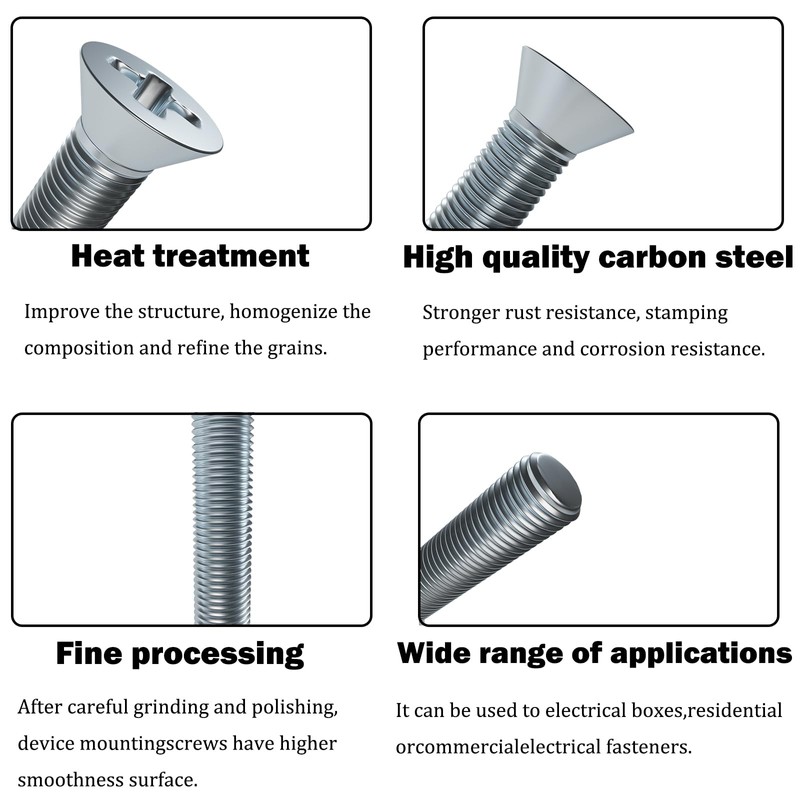 T.K.Excellent Flat Head Phillips Electrician's Machine Screw Kit,370 Pcs