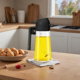 Generic OIL DISPENSER AND SPRAY BOTTLE FOR KITCHEN 2 IN 1 OIL DISPENSER AND SPRAY BOTTLE (BLACK)