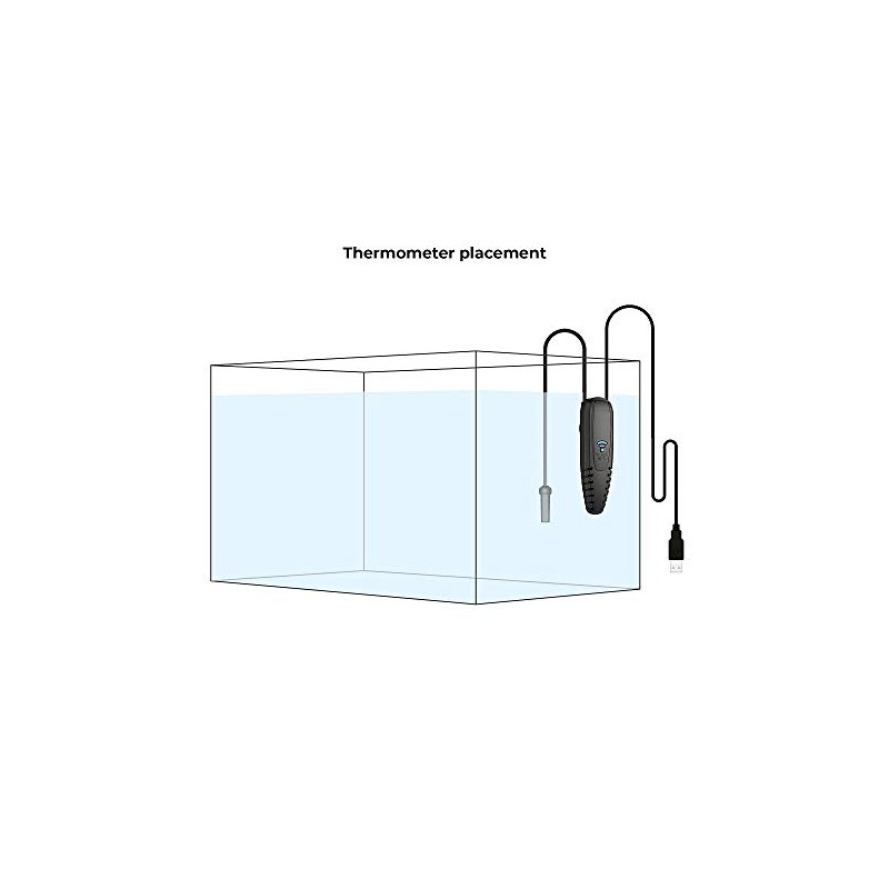 Aquael Thermometer Link Electronic Thermometer with App Control, Black