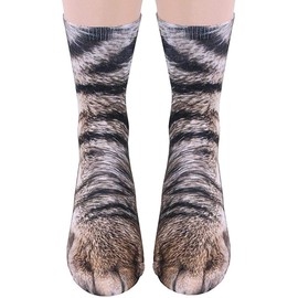 Lotsduoler White Elephant Gifts for Adults Gag Gifts Funny Socks Stocking Stuffers for Adults Women Men Animal Paw Socks