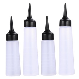 Healeved 4pcs Applicator Bottle for Hair Plastic Hair Dye Bottle Travel Empty Bottle Hair Color Bottle Black