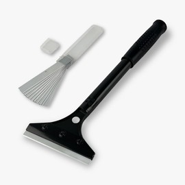 ALLGET ProScraper with 10pcs 4-inch Blades - Multi-Purpose Blade Scraper for Paint Removal, Wallpaper Stripping, Glass and Tile Adhesive Removal (12 inch length), Black