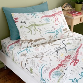 Happy Linen Company Girls Boys Kids Dino Explorer Dinosaurs T-Rex Multi Standard Reversible Extra Pair Of Standard Pillow Cases