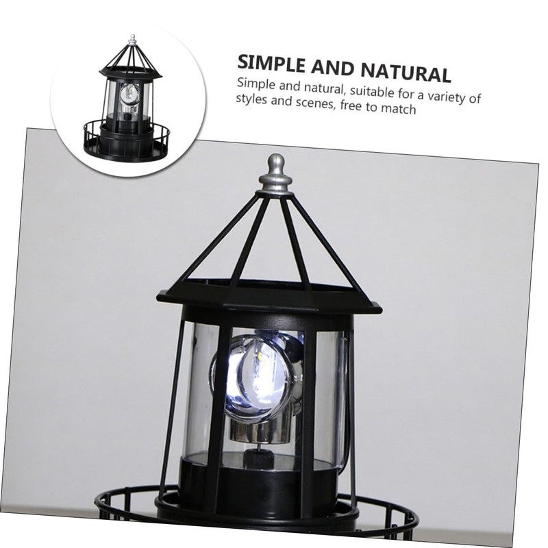 DOITOOL Led Solar Revolving Lighthouse Light Outdoor Rotating Landscape Lamp