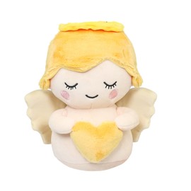 Malihome Angel Soft Toy for Kids, Cuddly Angel with White Wings and Holding A Heart, Guardian Angel Plush Doll Toy Boy/Girl Baptism Gifts, Suitable for All Ages (Heart)