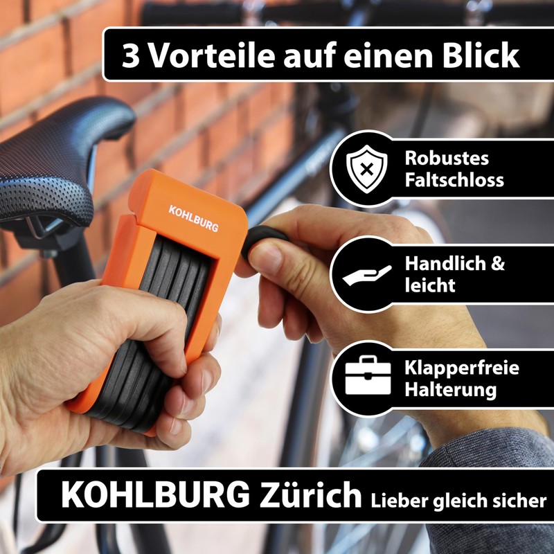 KOHLBURG Lightweight and small folding lock, 690 g light and