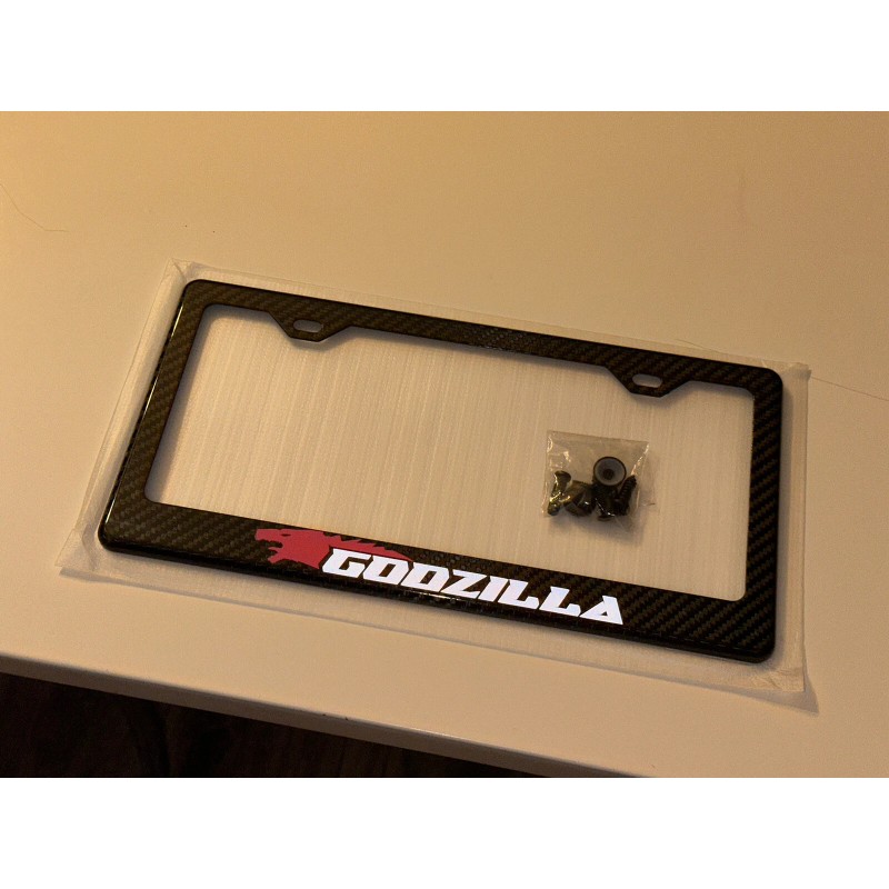 Godzilla GTR (Reflective) Godzilla GT-R 100% Carbon Fiber License Plate
