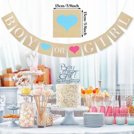 Baby Shower Garland Girl or Boy Baby Shower Banner Gender Reveal Party Decoration for Boys or Girls Kraft Paper Gender Reveal Party for Pregnant Mother Gift Party Decoration