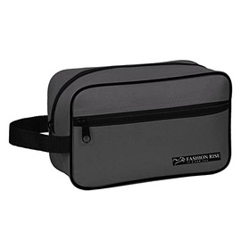 Toiletry Bag Water-Resistant Nylon Travel Wash Bag Lightweight Dopp Kit for Men and Women (Grey)