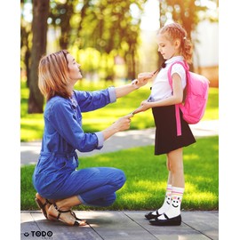 TODO 2025 School Child Socks Boys and Girls 28-32, 33-37 First Day of School Gift School Socks School Child School Cone Sports Lessons, Schulkind - White-Pink, 33 - 37