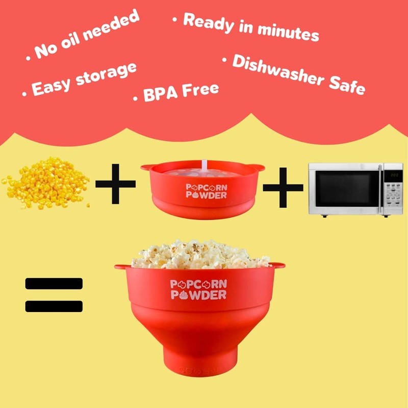 Popcorn Powder's Collapsible Microwave Popcorn Popper (Yellow)