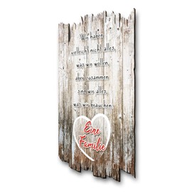 Family Wall Picture Wooden Sign with Saying and Motif Shabby Chic Country House Style Wall Decoration for Home Ideal as a Gift for Family and Friends 30 x 20 cm