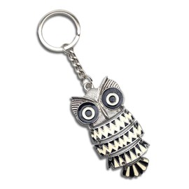Leddy Living Large Enamel Metal Owl Keyring 14.5cm - Elegant and Articulated Design - Accessory for Bag, Car and Home - Gift Idea for Women and Men - Lucky Charm, multi-coloured, 14,5 CM