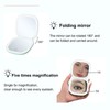 YABAHU Makeup Mirror with Lights - Dual-Sided Green LED Pocket