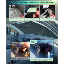 GAFAT GAFAT Seat Ateca FR Facelift/Cupr-a Ateca 2017-2024 2025 Sonnenschutz Frontscheibe Innen, Seat Ateca 2024 Windschutzscheibe Sonnenschirm Sonnenblende, Abkhlung, UV Schutz