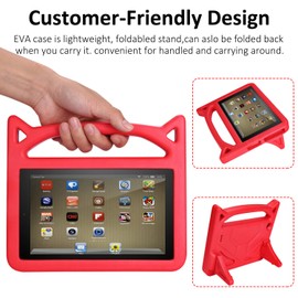 All New Case for 2019 7 inch Tablet - Auorld Kid-Proof Handle Protective Cover with Built-in Stand for 7 inch Display Tablet (Compatible with 2015&2017&2019 Release)