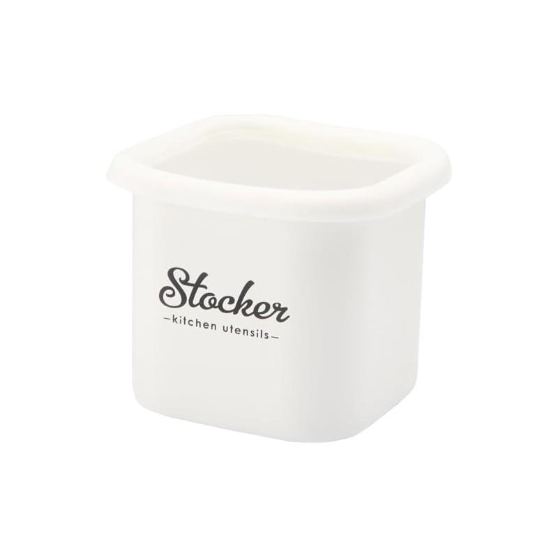 Lilly White Enameled Cube Stocker, White, S LW-218