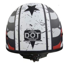 Vega Warrior Motorcycle Half Helmet with Sunshield/Adjustable Size Dial DOT Half Face Skull Cap for Bike Cruiser Chopper Moped Scooter ATV, Back The Red, Large.