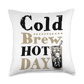 Cold Brew Hot Day Latte Iced Coffee Lover Espresso Throw Pillow