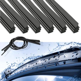 6PCS Car Wiper Blade Refills - Silicone Inserts, DIY Frameless Window Replacement, Universal Fit for SUVs and Trucks