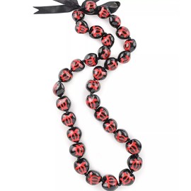 Hawaiian Store da Hawaiian Store Honu Turtle Kukui Nut Lei Necklace (Choose Variety) - Red Honu Turtle