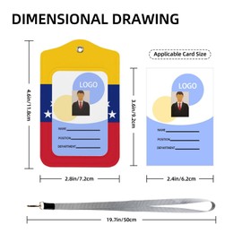 Leather Badge Holder with Lanyard, Flag of Venezuela Leather ID Holder, Leather ID Holder for Staff, Teachers and Students