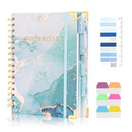 Kutoda Spiral Notebooks for Work, 240 Pages Lined Spiral Journal Notebook, 5 Subject A5 College Ruled Journals for Writing, 8.6”x6.2''Journaling Notebooks for School Office Supplies (Blue Marble)