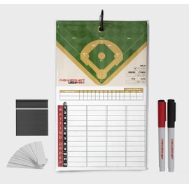 PowerNet Magnetic Baseball Softball Lineup Coaching Board | Double Sided with Fence Clip | 2 Dry Erase Markers | Weatherproof Sealed Edges | Perfect for Game Time