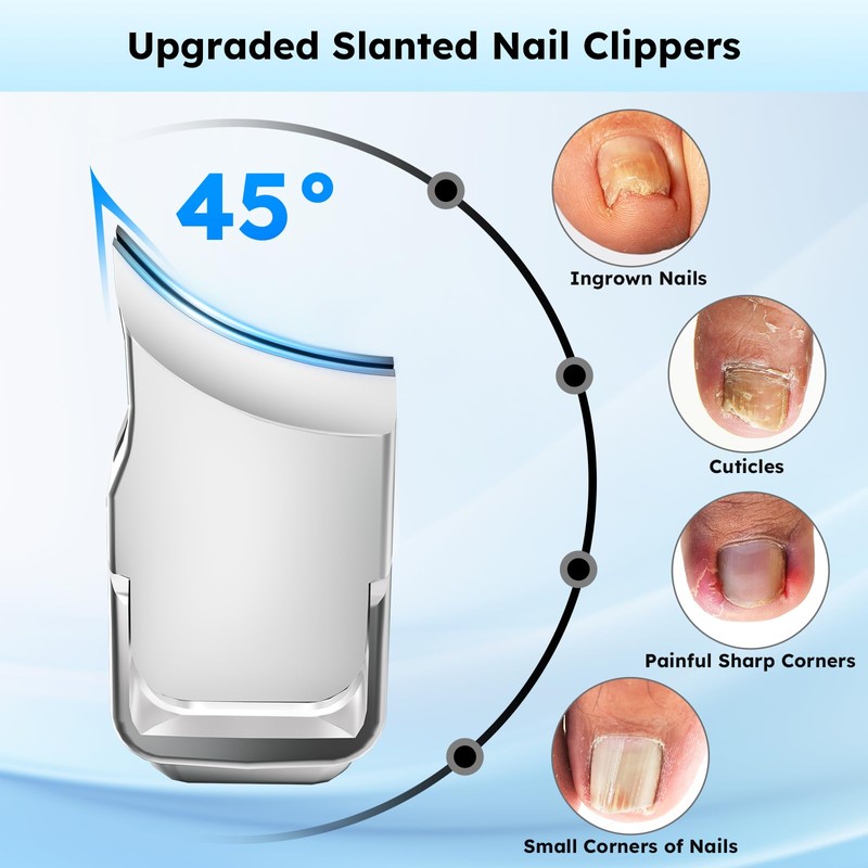 Toenail Clippers for Seniors, Angled Head Large Toe Nail Clippers
