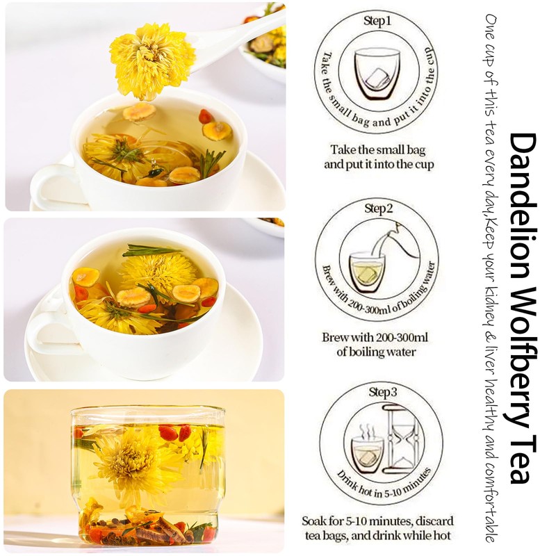Dandelion Wolfberry Herbal Tea - Kidneys & Liver Health Tea,