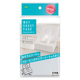 Ohe 67450 Wet Tissue Case, Height 4.9 x Width 7.4 x Height 3.0 inches (12.4 x 18.9 x 7.5 cm), White Cleaning Sheet, Flooring Wiper Sheet, Compatible with Both Types, Opens and Closes with One Hand,
