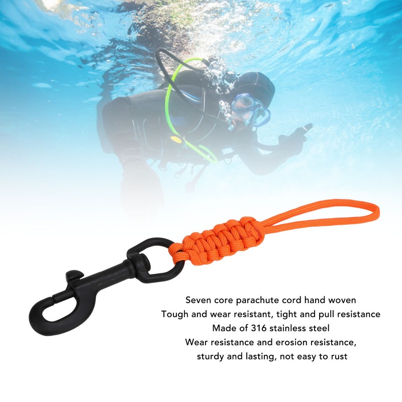 Stainless Steel Scuba Diving Lanyard Professional Hand Woven Prevents Lost
