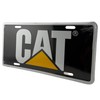 Caterpillar Equipment License Plate Tag, Black/Yellow/White, Traditional Style