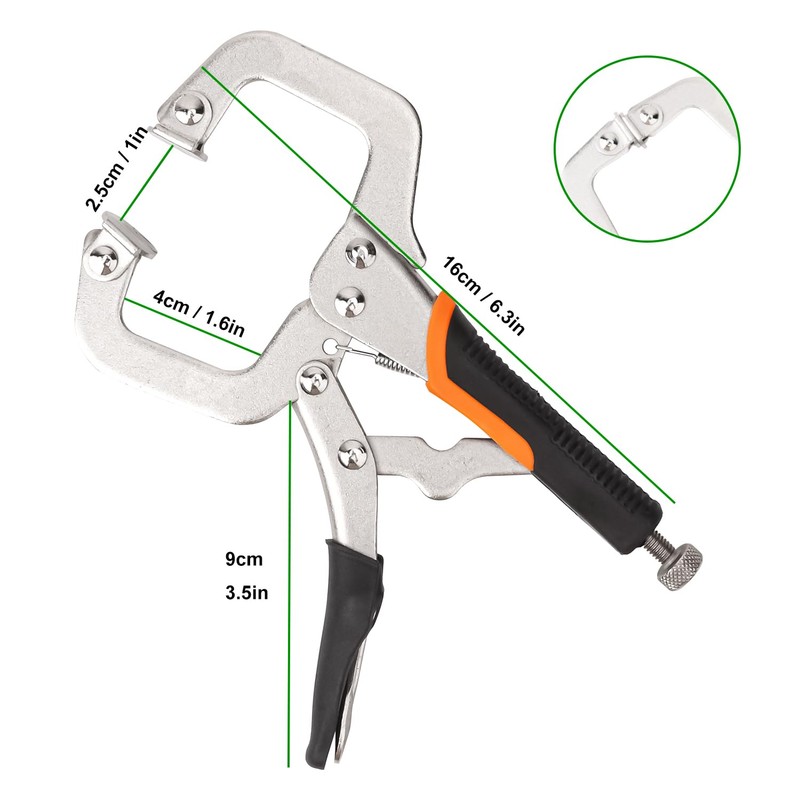 Biugaaufai 6 Pack 6 Inch C-Clamp Locking Pliers with Rubber