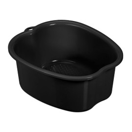 Relaxdays Foot Bath Tub for Foot Bath, Plastic, Foot Bath for Foot Care & Wellness, H x W x D: 15 x 33 x 38 cm, Black