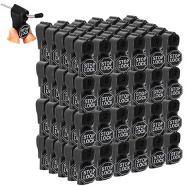 TOPZEA 120 Pack Peg Hook Locks, 6 mm Plastic Magnet Retail Security Stop Lock Anti-Theft Pegboard Display Hook Locks for Retail Shop, Shopping Center, Mobile Phone Store, Black