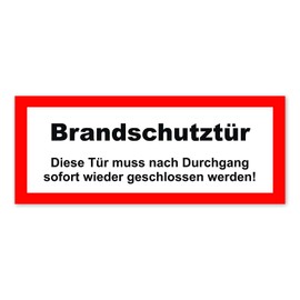 easydruck24de Hin195 Safety Sticker Fire Door / Fire Protection Closure I 20 x 8 cm I According to DIN 4102-5 (D) or ÖNORM B 3850 (Ö) I Caution Note Fire Protection I hin195