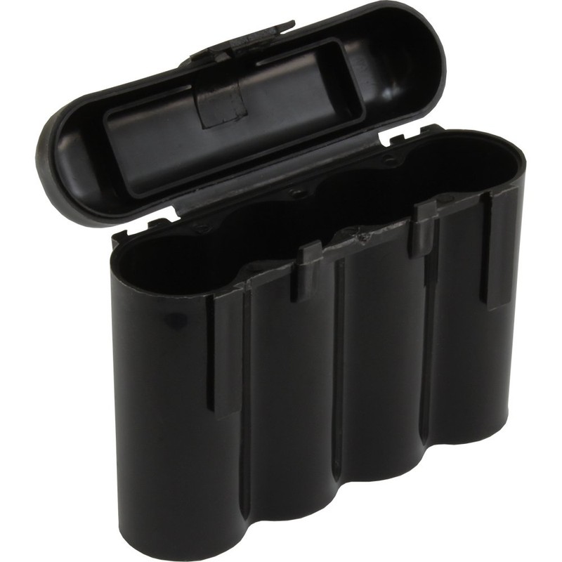 10 cajas de almacenamiento para pilas AA/AA/CR123A, color negro