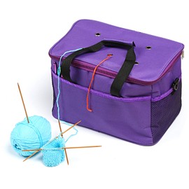 LEMESO STRICKTASCHE ZUR AUFBEWAHRUNG VON Wolle Aufbewahrungstasche für Wolle Stricknadeln Häkelnadeln Set Zubehör zum Transportieren von Strick-/Häkeln