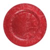 6 Embossed Decorative red Round Charger Plates Christmas Xmas Dining