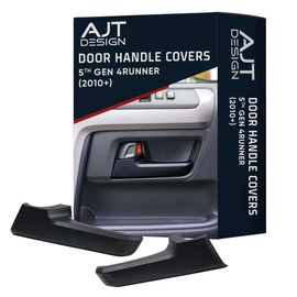 AJT DESIGN Door Handle Covers Compatible with Toyota 4Runner 2010+ (5th Gen) | 5th gen 4runner Chrome Delete Accessories | ABS Plastic Front & Back Interior Car Door Handle Cover| Made in USA | Black