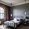 MAYNA 1-Light Farmhouse Pendant Light, Black Metal Cage Light Fixtures