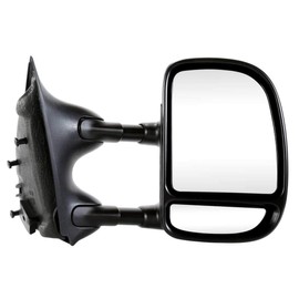 AutoShack Passenger Towing Mirror Manual Black Textured Non-Heated Manual Folding Replacement for 1999-2006 2007 Ford F-250 Super Duty F-350 Super Duty 5.4L 6.0L 6.8L 7.3L V8 4WD RWD KAPFO1321226